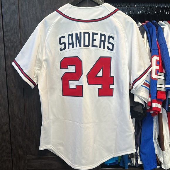 Deion Sanders Atlanta Braves Mitchell & Ness 1992 Authentic Jersey - White - Picture 7 of 7